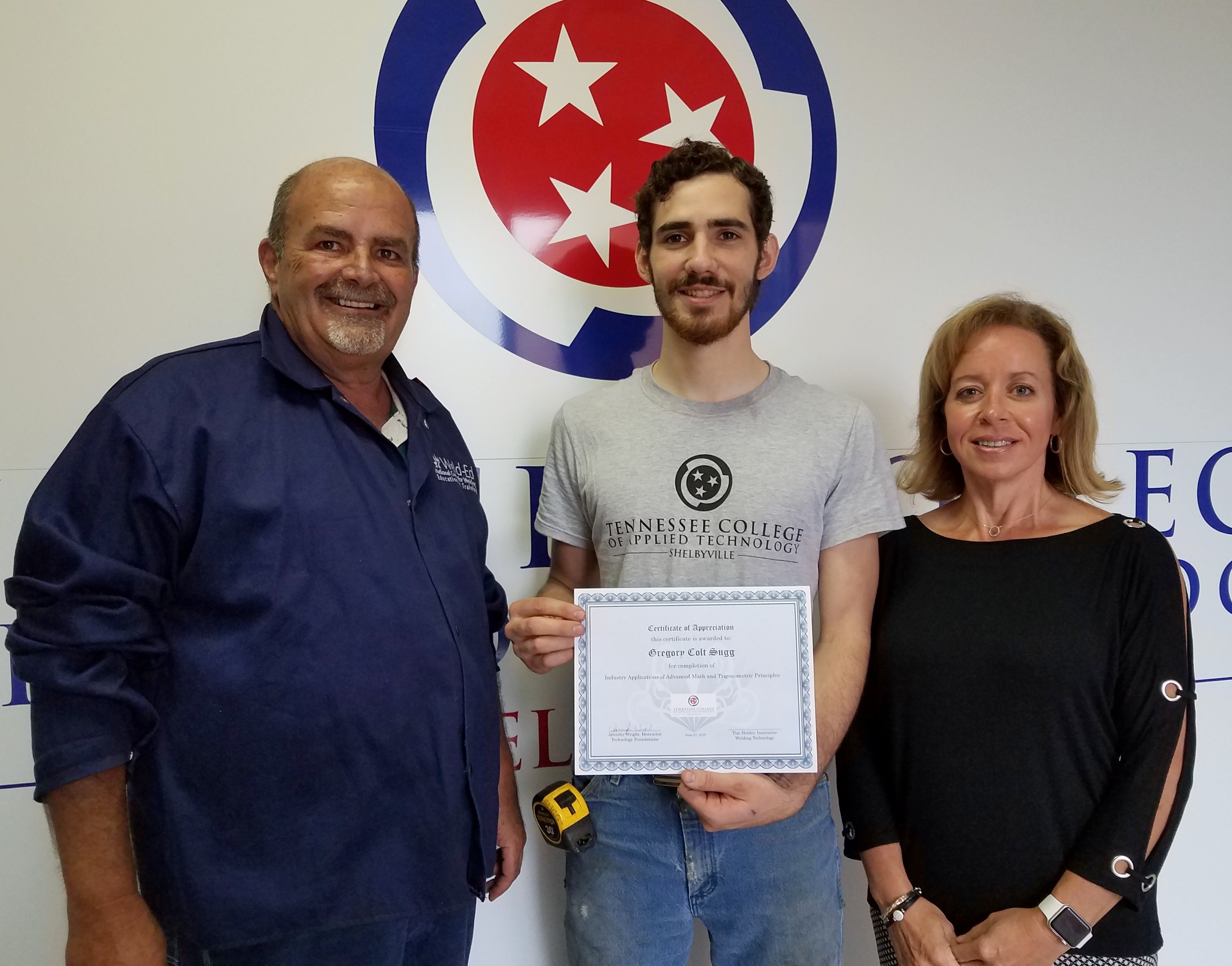 Instructor Tim Holder, Gregory Colt Sugg, Instructor Jennifer Wright